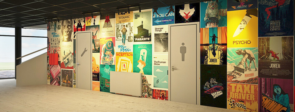 návrh stěny s filmovými plakáty návrh stěny s filmovými plakáty