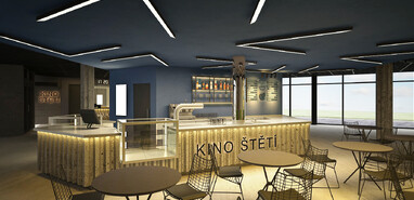 návrh nového baru - pohled zleva návrh nového baru - pohled zleva